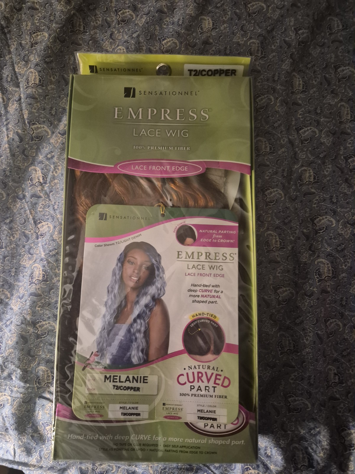 Sensationnel Empress Lace Front Wig Melanie Curved Part Heat Resistant T2/Copper