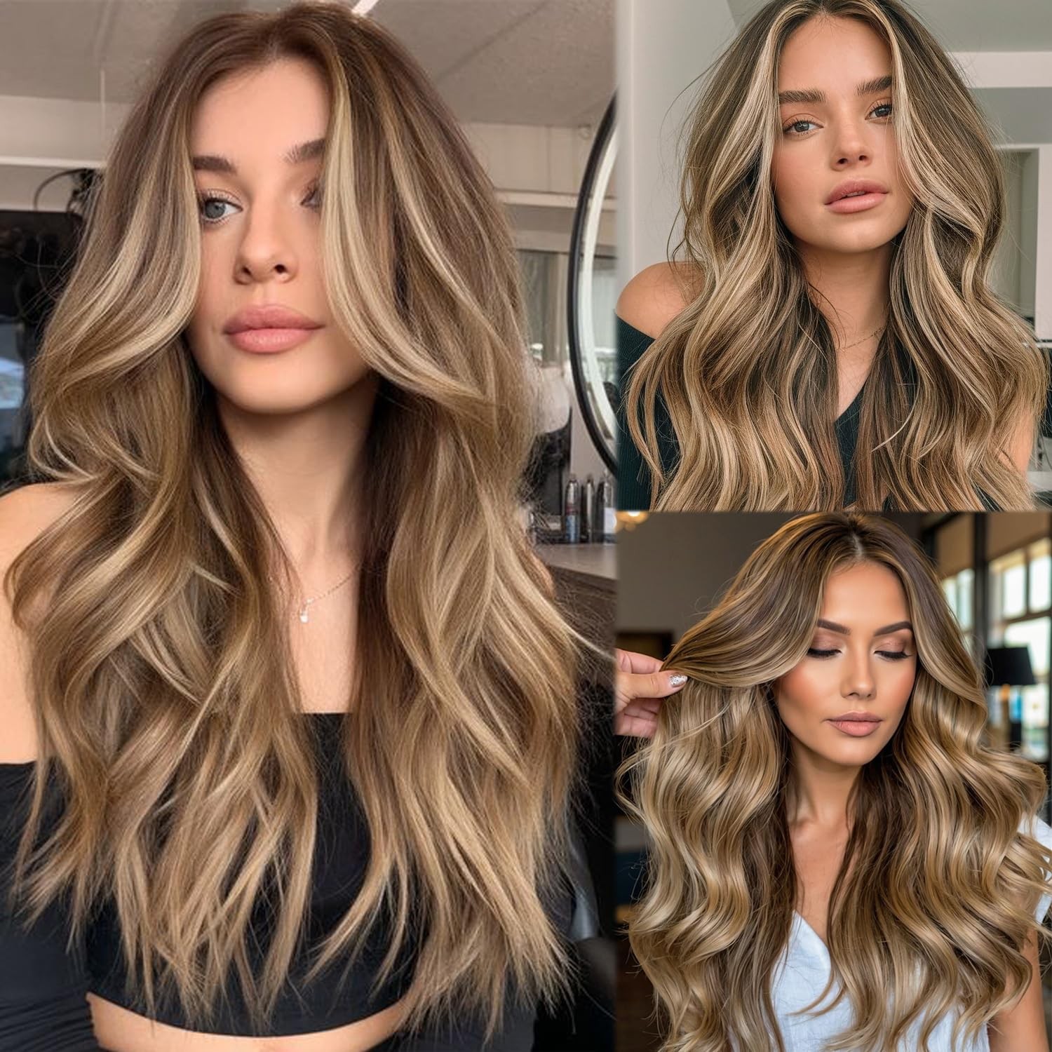Benafee Ombre Brown Highlights Lace Front Wig Human Hair For White Women 20