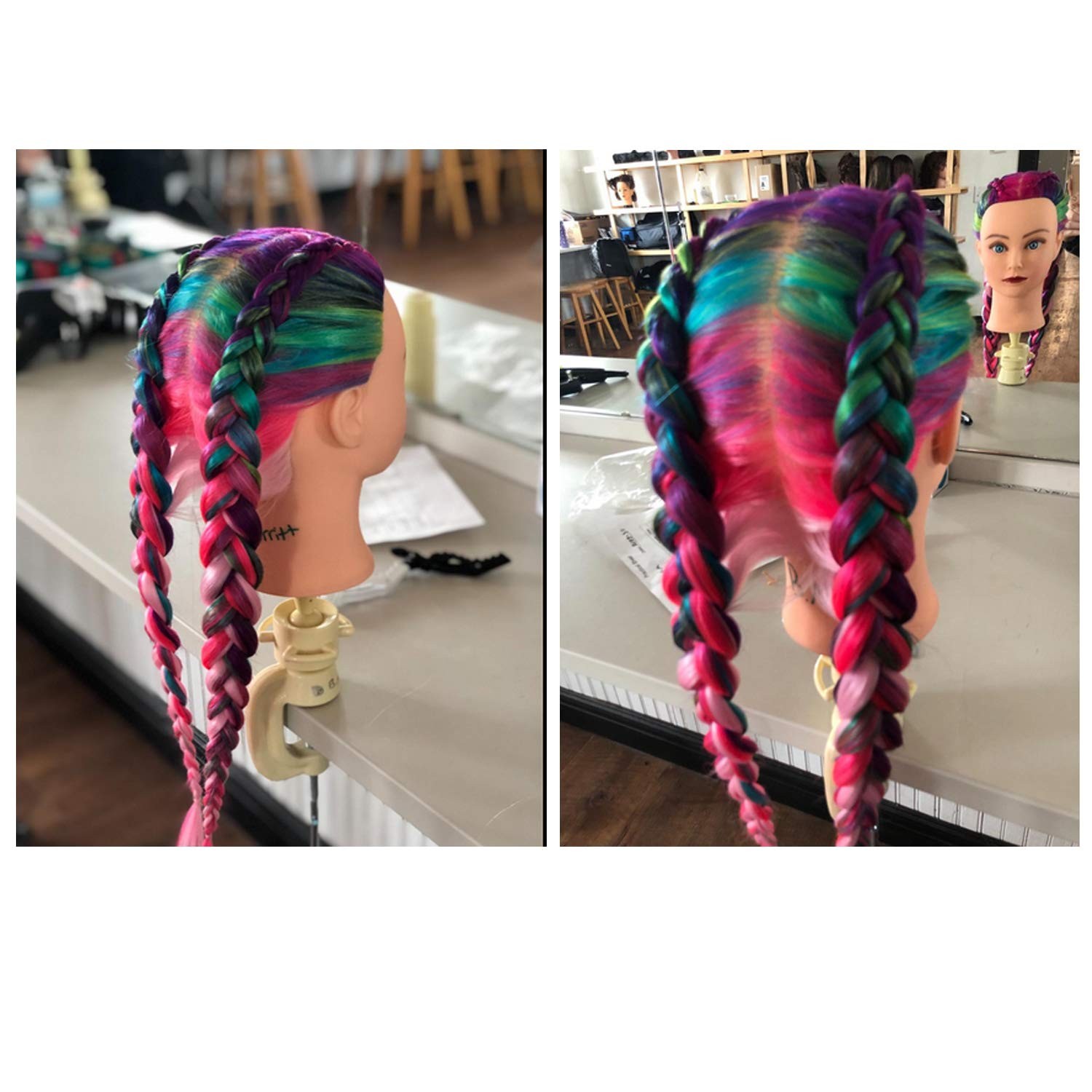 Training Head 26″-28″ Long Hair Mannequin Training Head Dolls for Cosmetology…