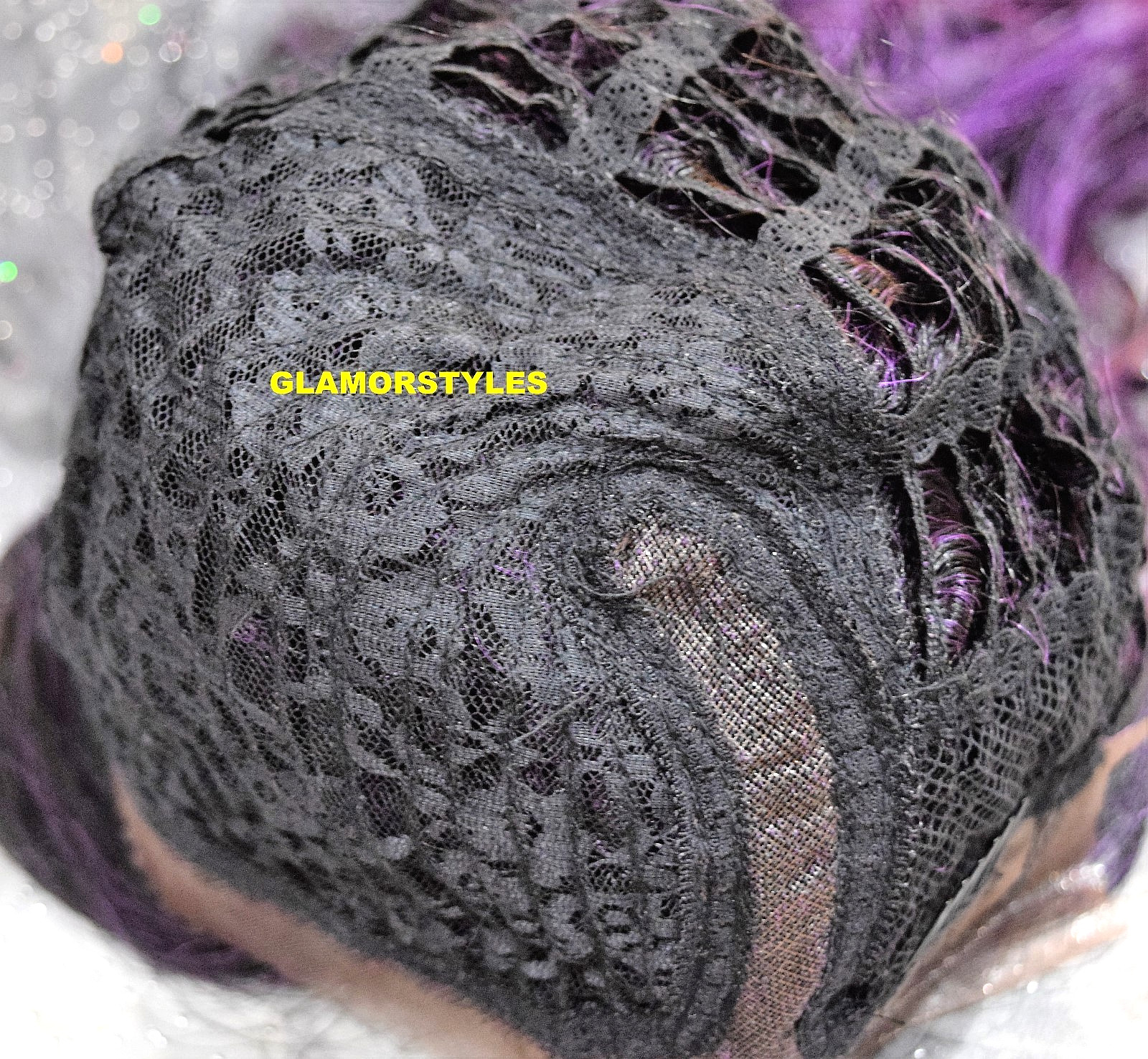 LACE FRONT FULL WIG EXTRA LONG LAYERED WAVY BLACK PURPLE MIX HEAT OK NWT