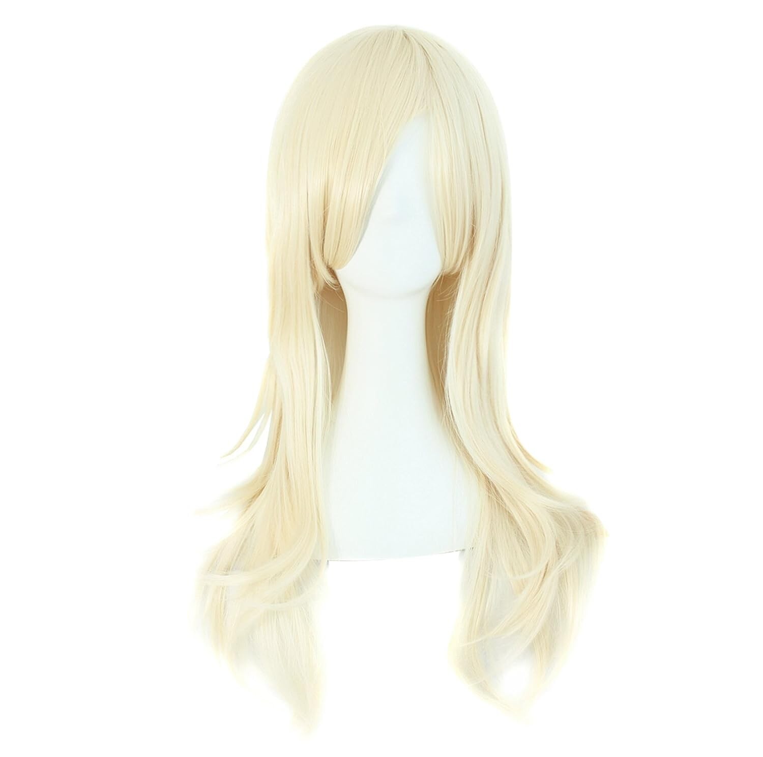 Light Blonde 28″ 70cm Wig Long Curly Hair Ends Heat Resistant For Daily Party