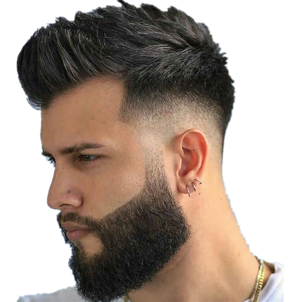 N.L.W Toupee for mens human hair lace with pu hair pieces natural base 10×8″