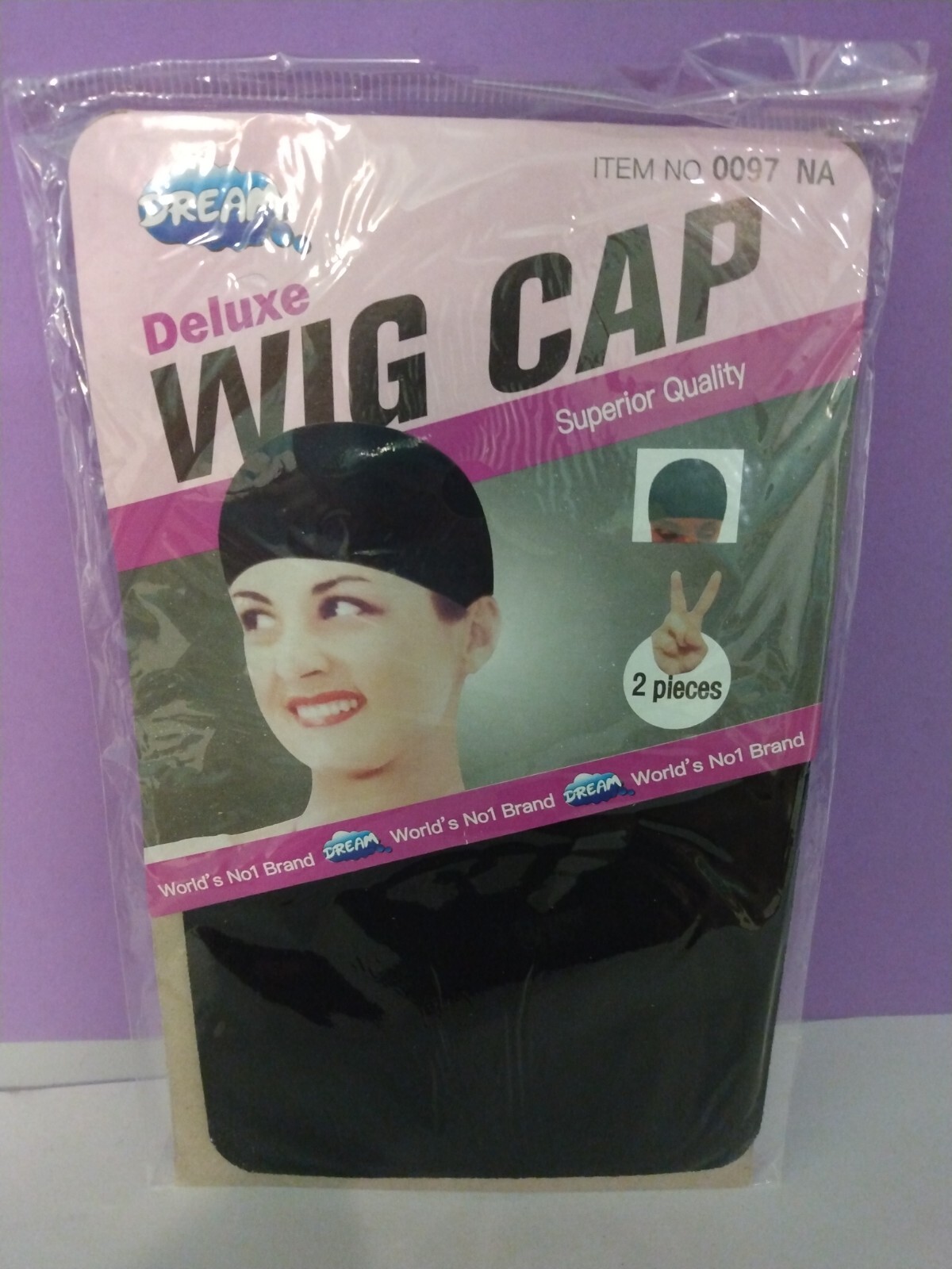 Dream Deluxe Wig Cap Black 2 pieces included New one size fits all
