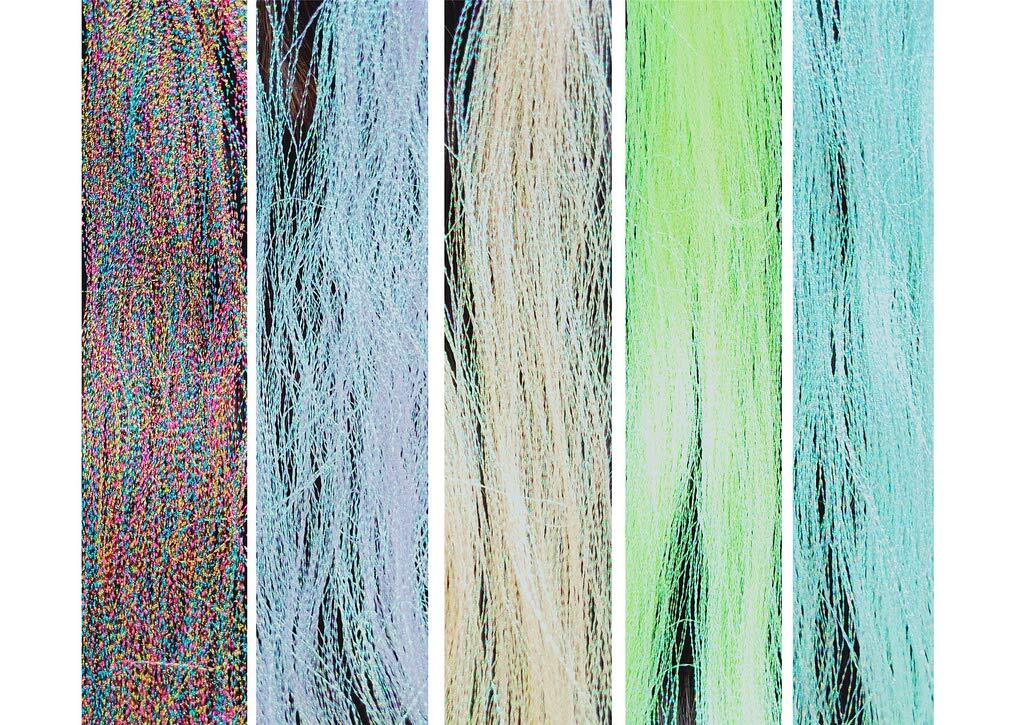US 600 Strands Holographic Sparkle Woman Hair Glitter Tinsel Extensions Dazzles