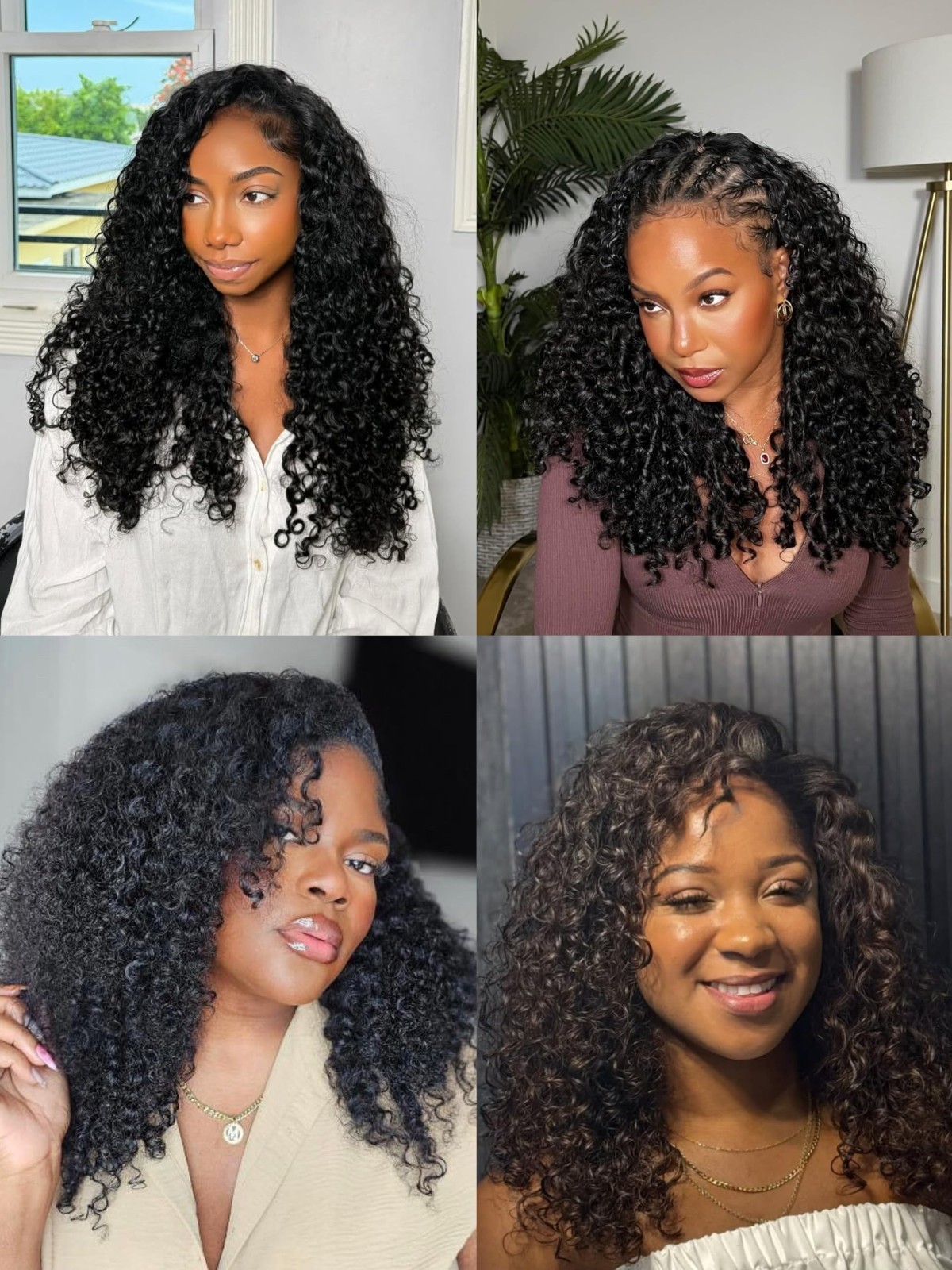 Curly Human Hair Bundles 14-20 Inch Raw Extensions, 3C/4A Spiral Ends, Natural C