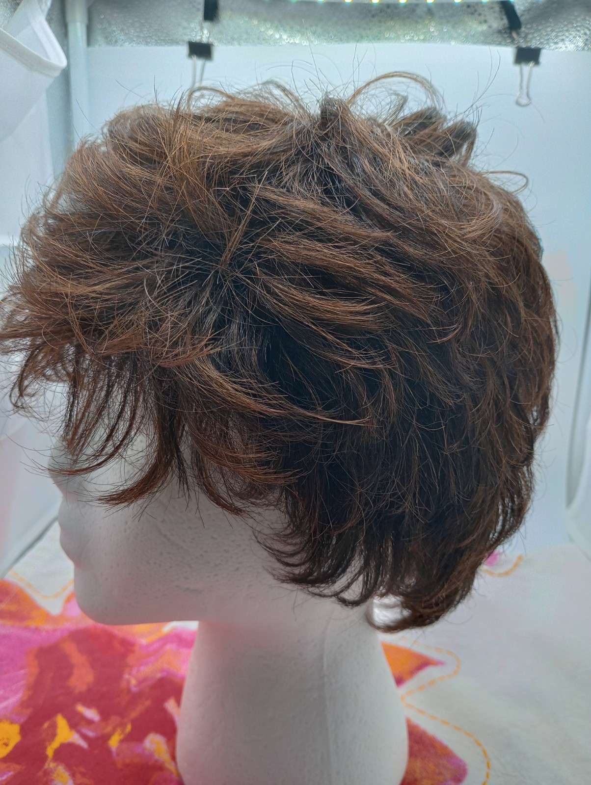 Wig Womens 100% Modacrylic Fiber*Made in Indonesia*Brown ” Shag Silhouette