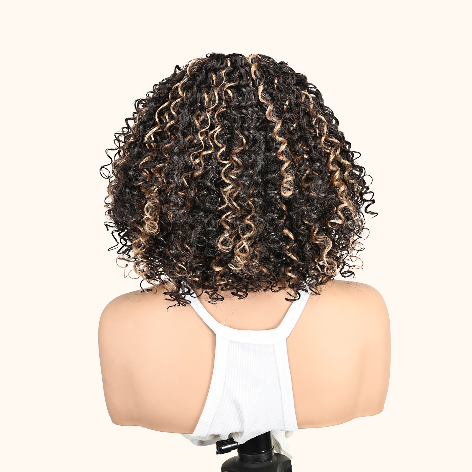 Easy-to-Wear Black Afro Curly Synthetic Wig for Women High-Density