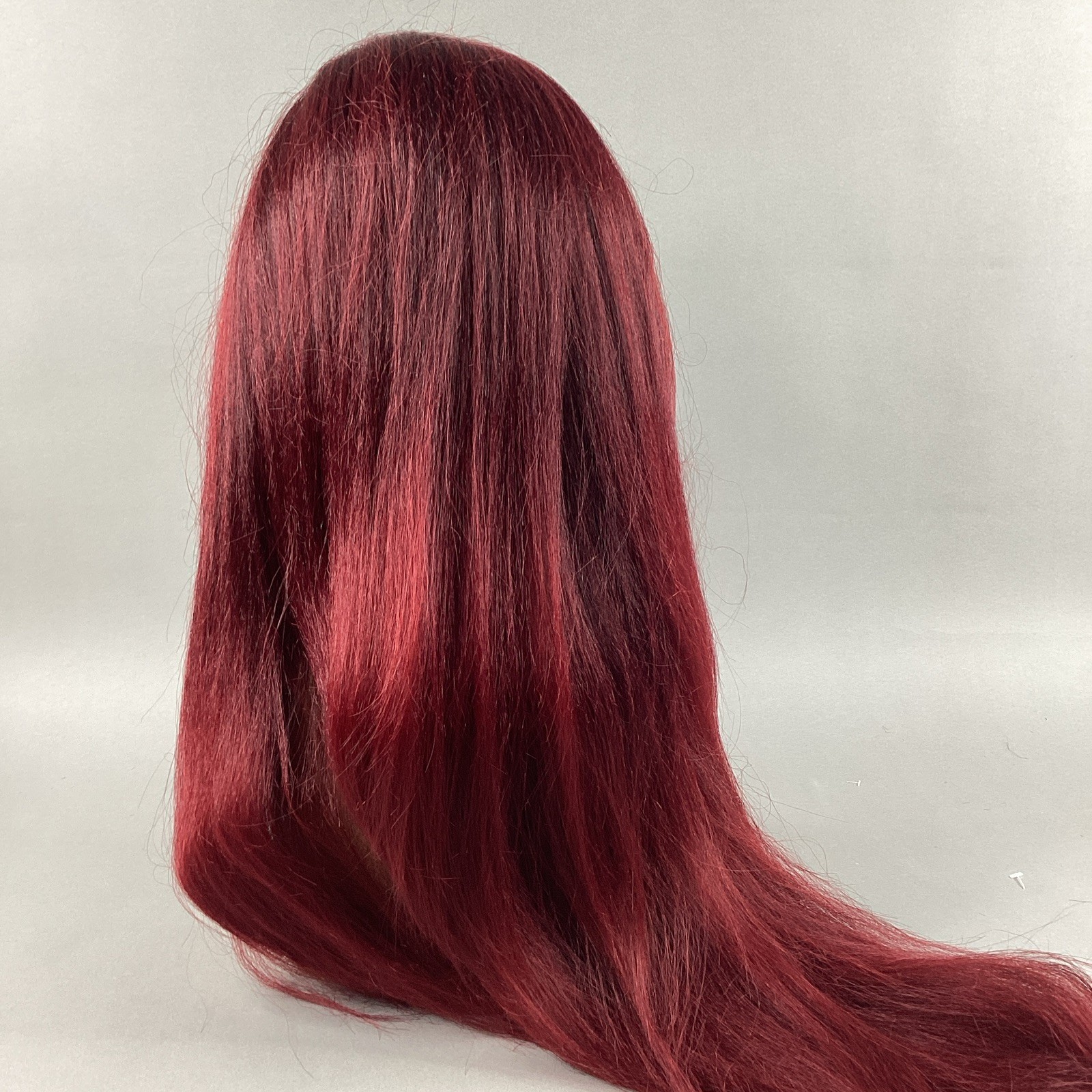 Perfect Hairline Katya Long Straight #DRFF Red Velvet Black Synthetic Lace Wig