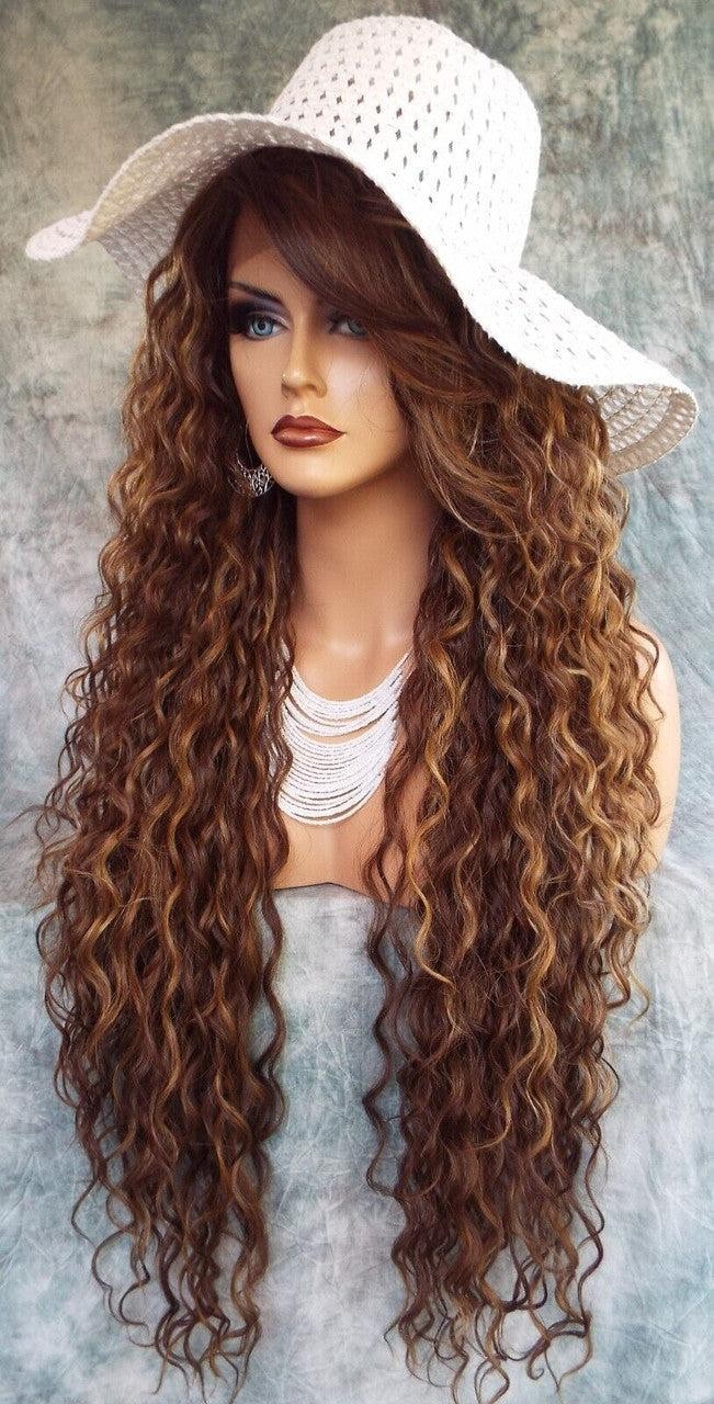 36″ X-LONG LACE FRONT DEEP C-PART HIGH HEAT SAFE WIG COLOR FS8.27.613 SEXY 233