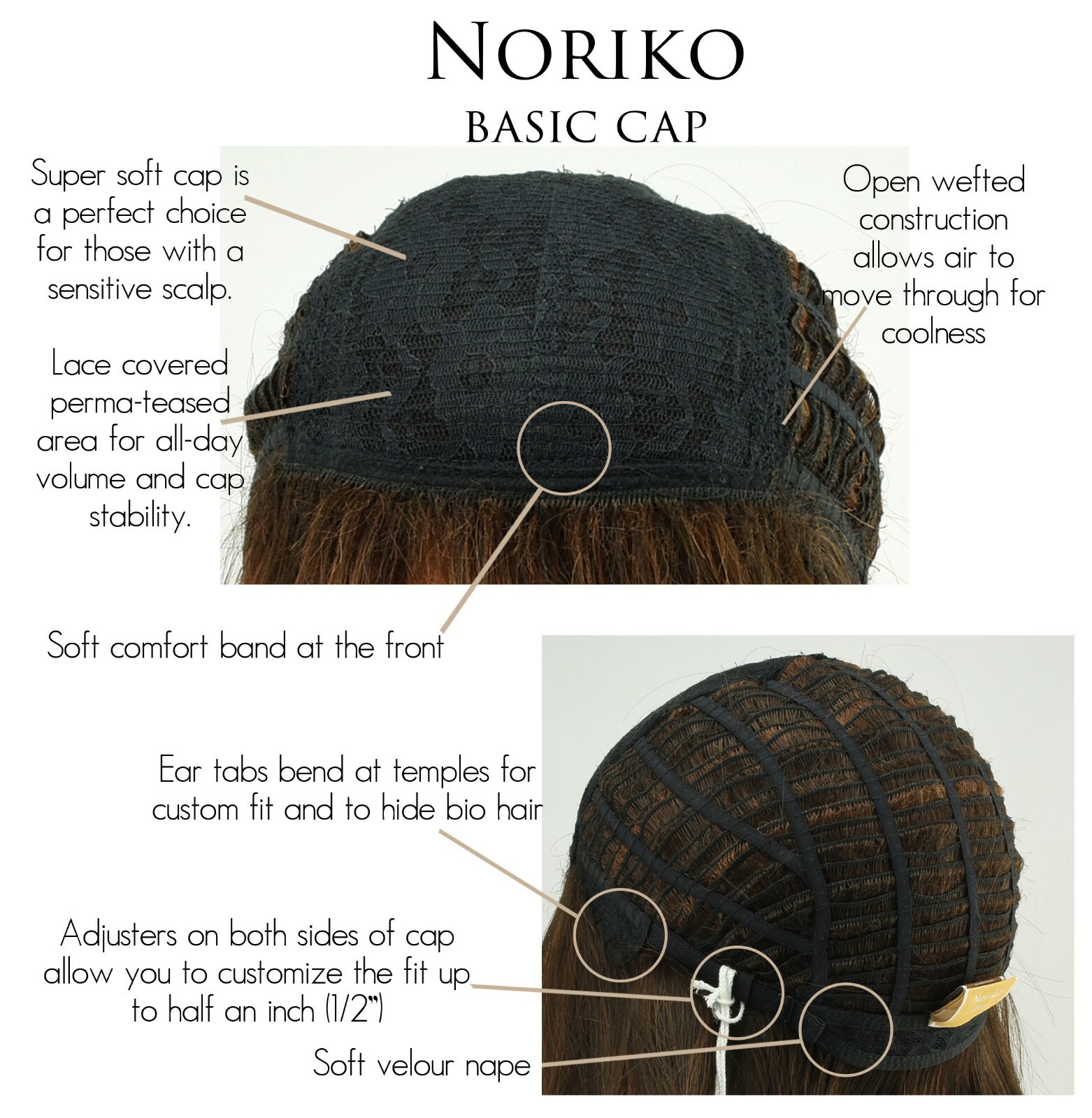 SKY Wig by NORIKO Rene of Paris *ALL COLORS!* Basic Cap, Best Seller! NEW