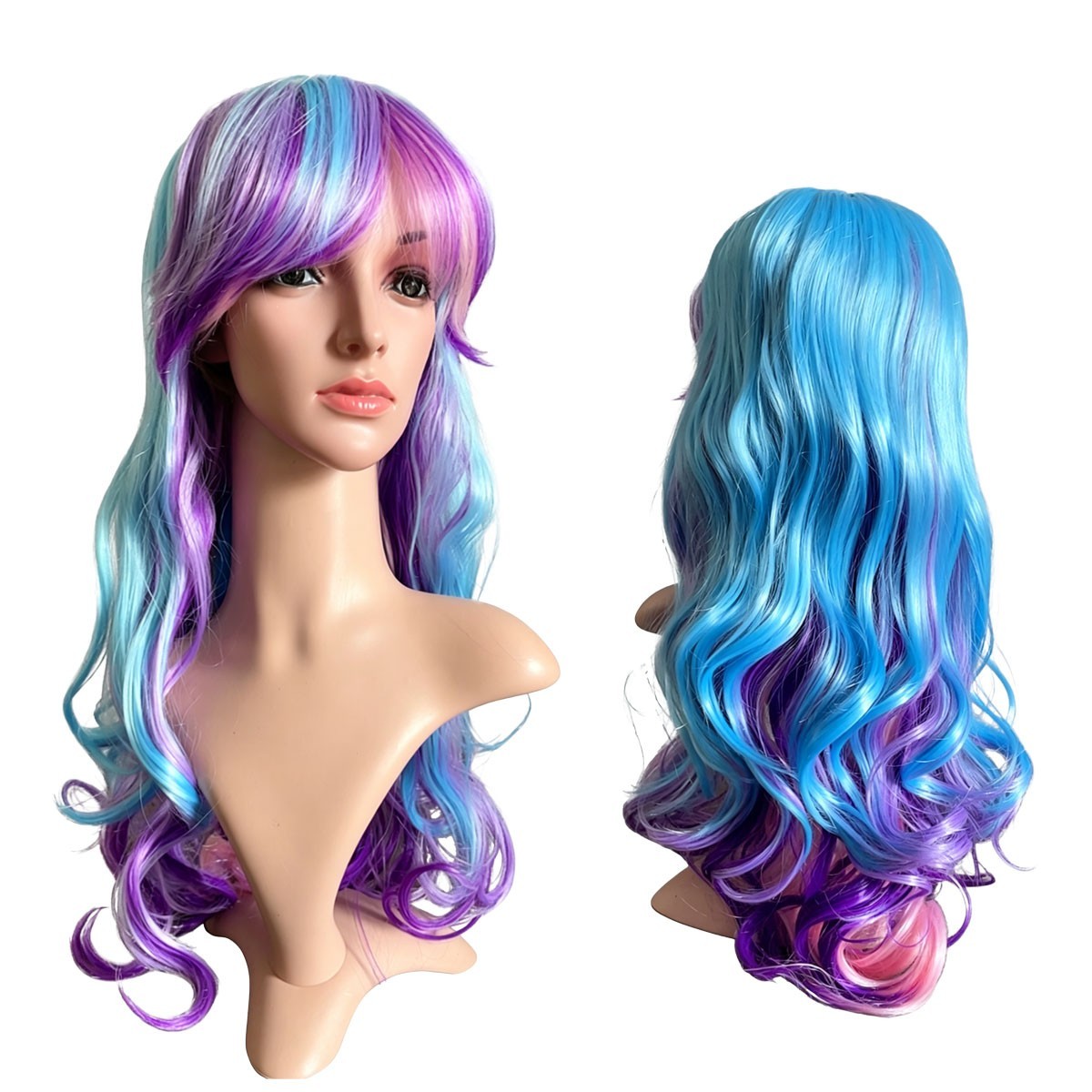 Colorfull Long Wave Cosplay Hair Wig Hair Care Cosplay Style Heat Resistant Wig