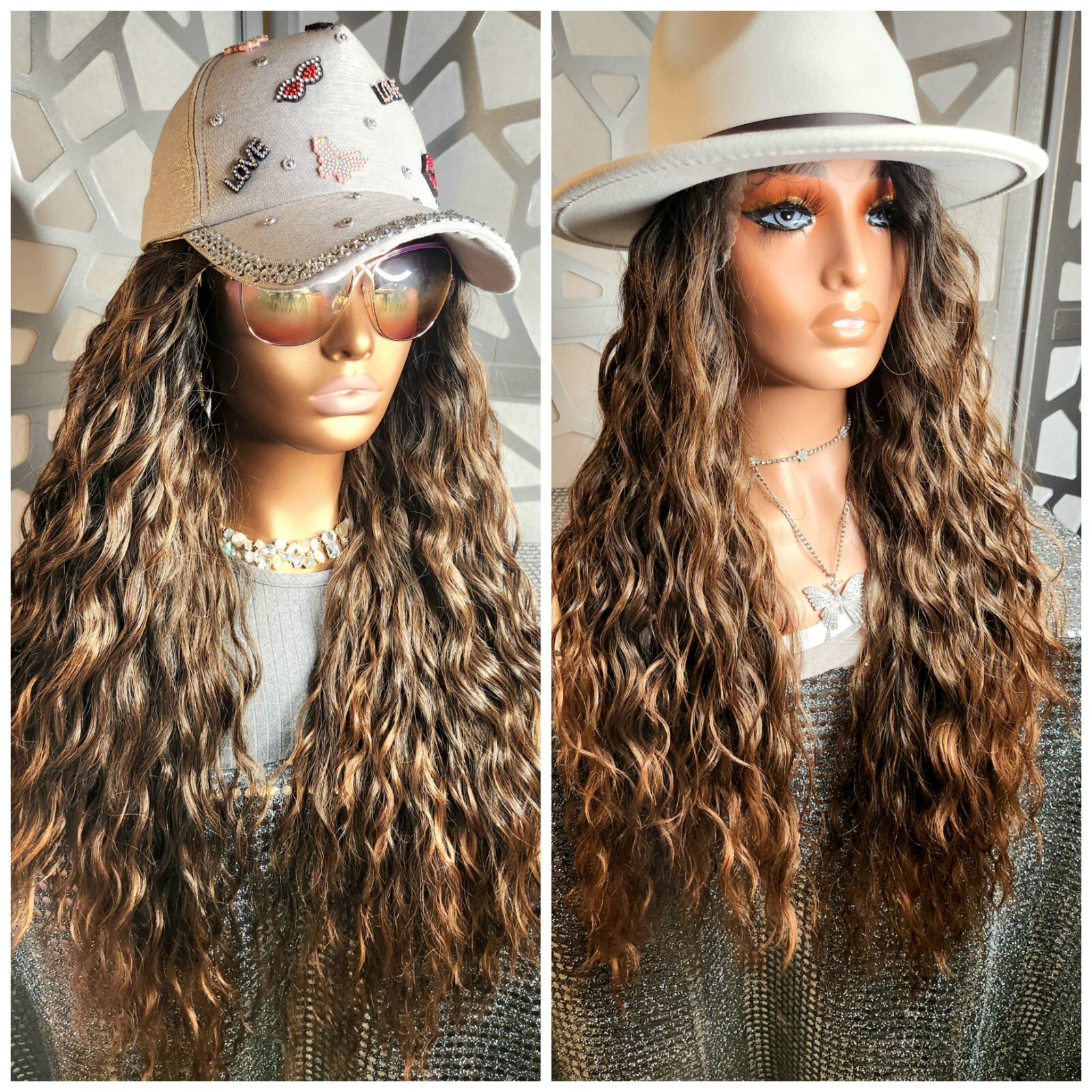 Curly Wet N Wavy Wig Auburn Brown Mix 13×4 Lace Front Long Wig Loose Wave Heat