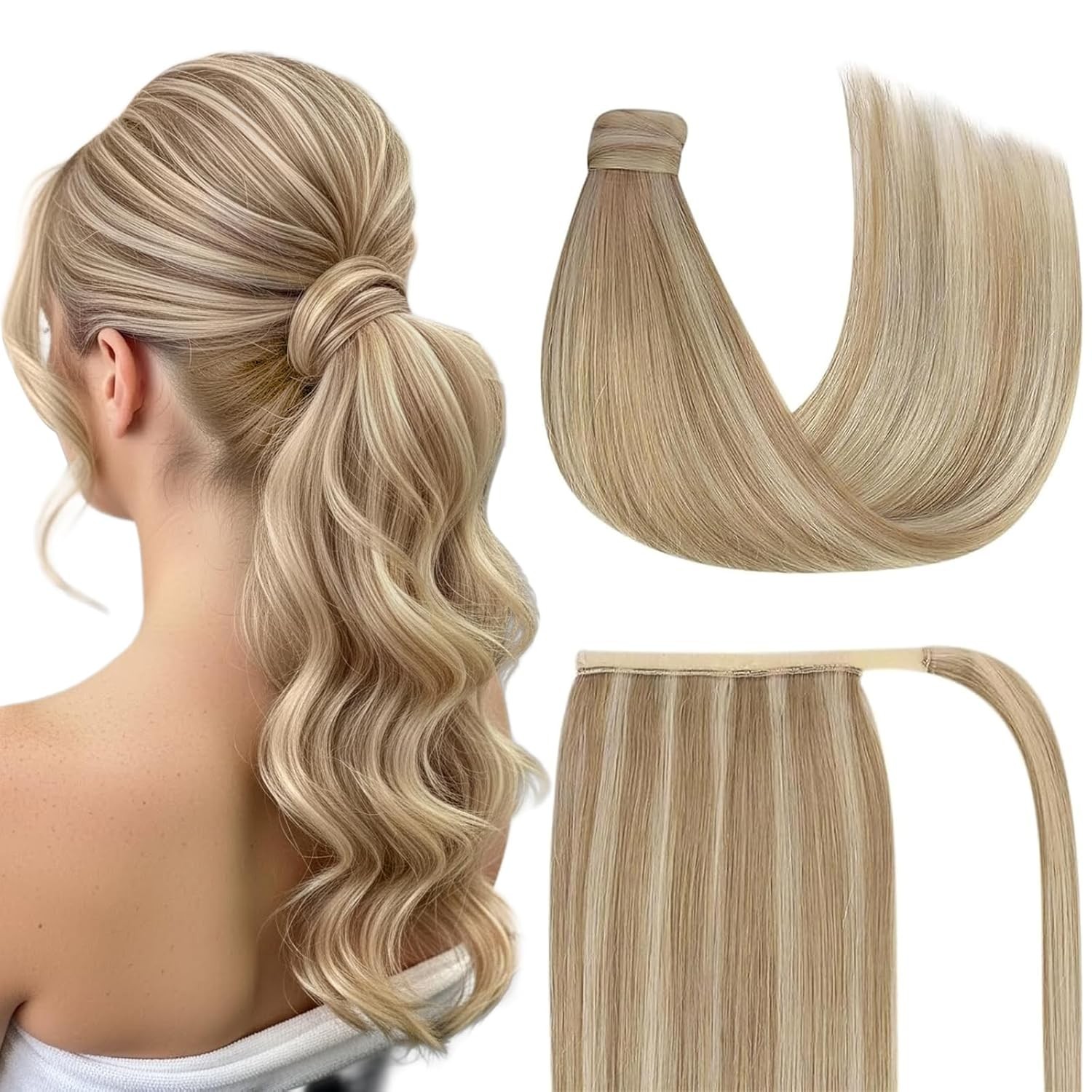 Sunny Hair PONYTAIL 14in Dark-Light Blonde Hair Extensions – P16-22_14_80G