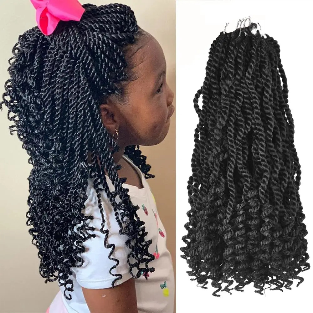 Wavy Senegalese Twist 12 Inch Crochet Braids Synthetic Braiding Hair Extensions