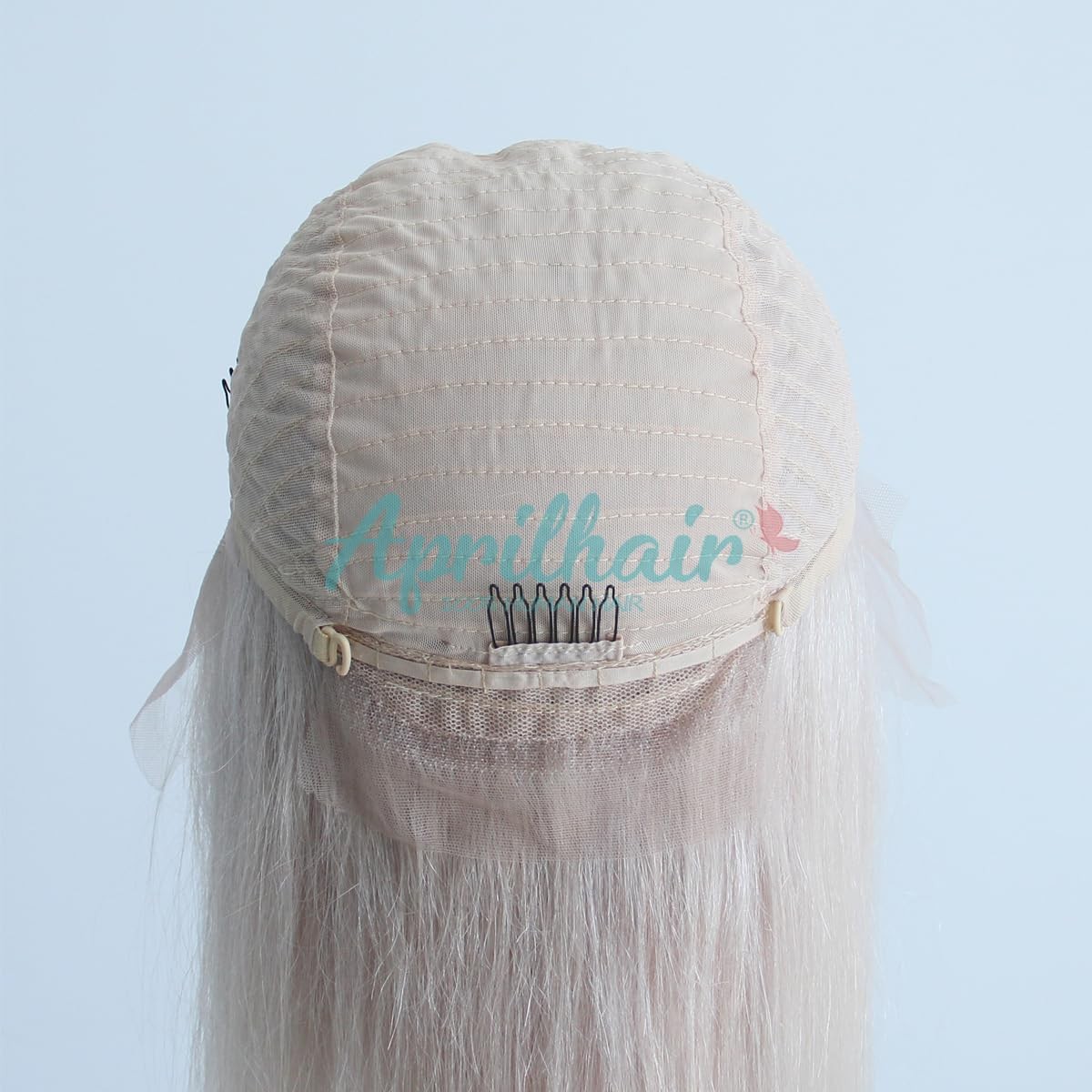 Aprilhair Pre-Plucked 60 White Platinum Blonde Bob Lace Front Wigs Straight