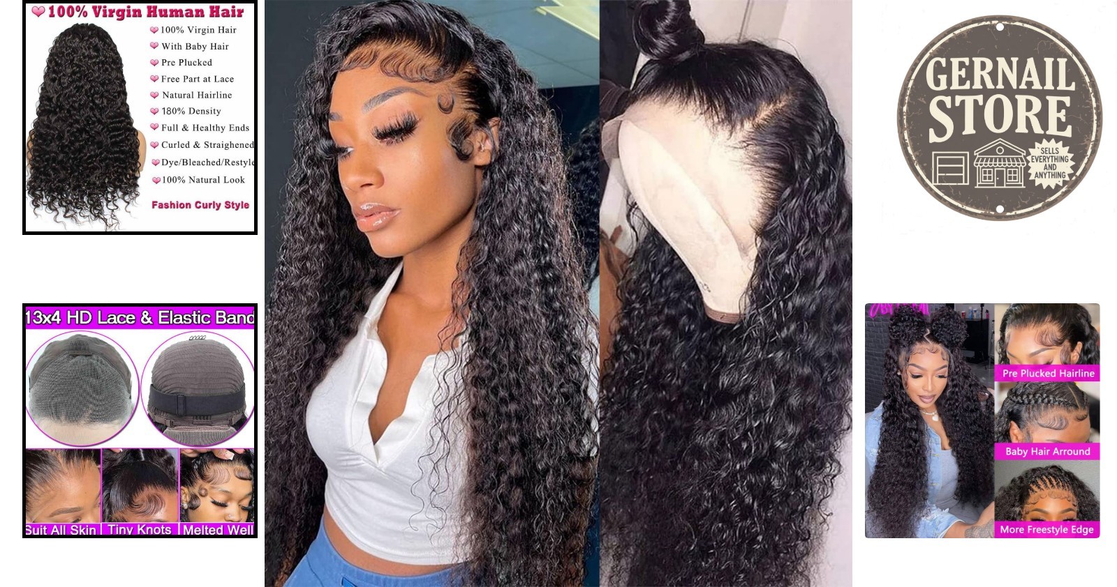 Natural Color 22 Inch Human Hair Wet and Wavy Wig – 180 Density, Stylish & Soft