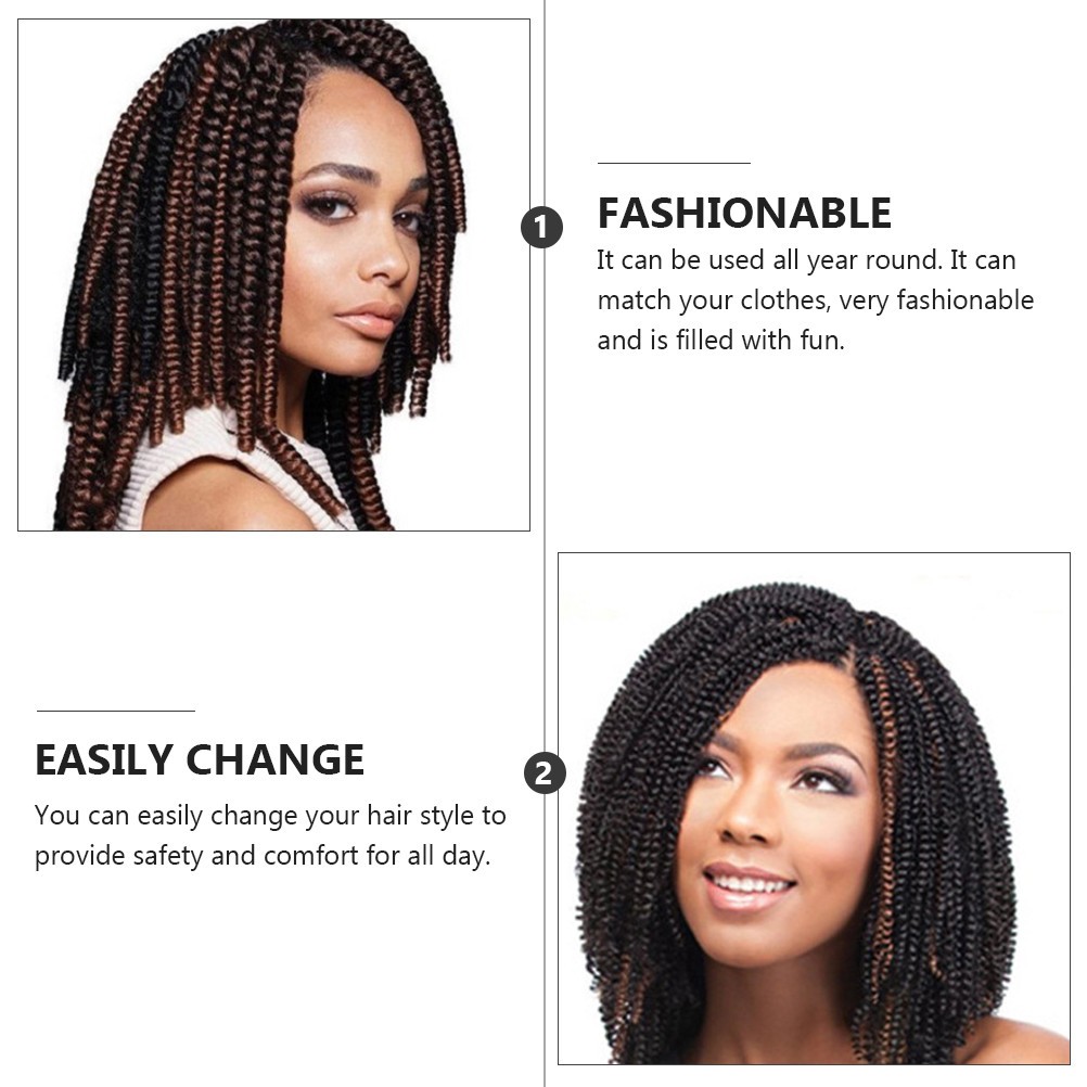 1Pcs Durable Dark Brown Spring Braids Crochet Hair Extensions for Decoration