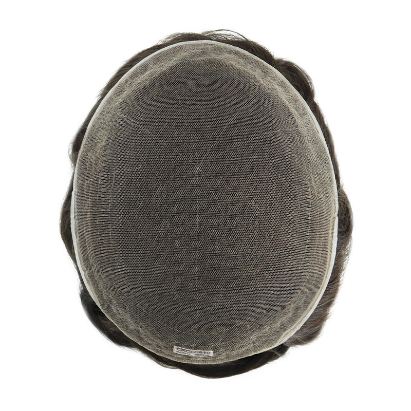 Mens Toupee Human Hair Full French Lace Hair Replacement System Express Shipping