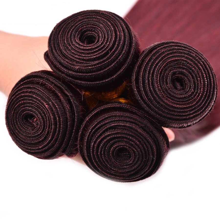 Ali Bundle Burgundy 99J Straight 100 Virgin Human Hair Extension One Bundle