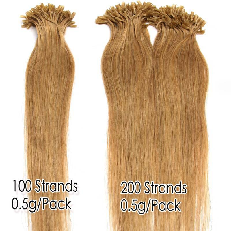 Hot Fusion 0.5g 1g Pre Bonded Nail U Tip Real 100% Human Remy Hair Extensions US