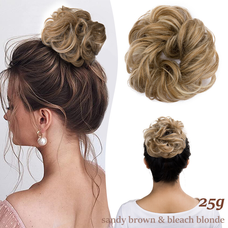 Thick Hair Bun Messy Bun Ponytail Curly Updo Hair Piece Scrunchie Hair Extension