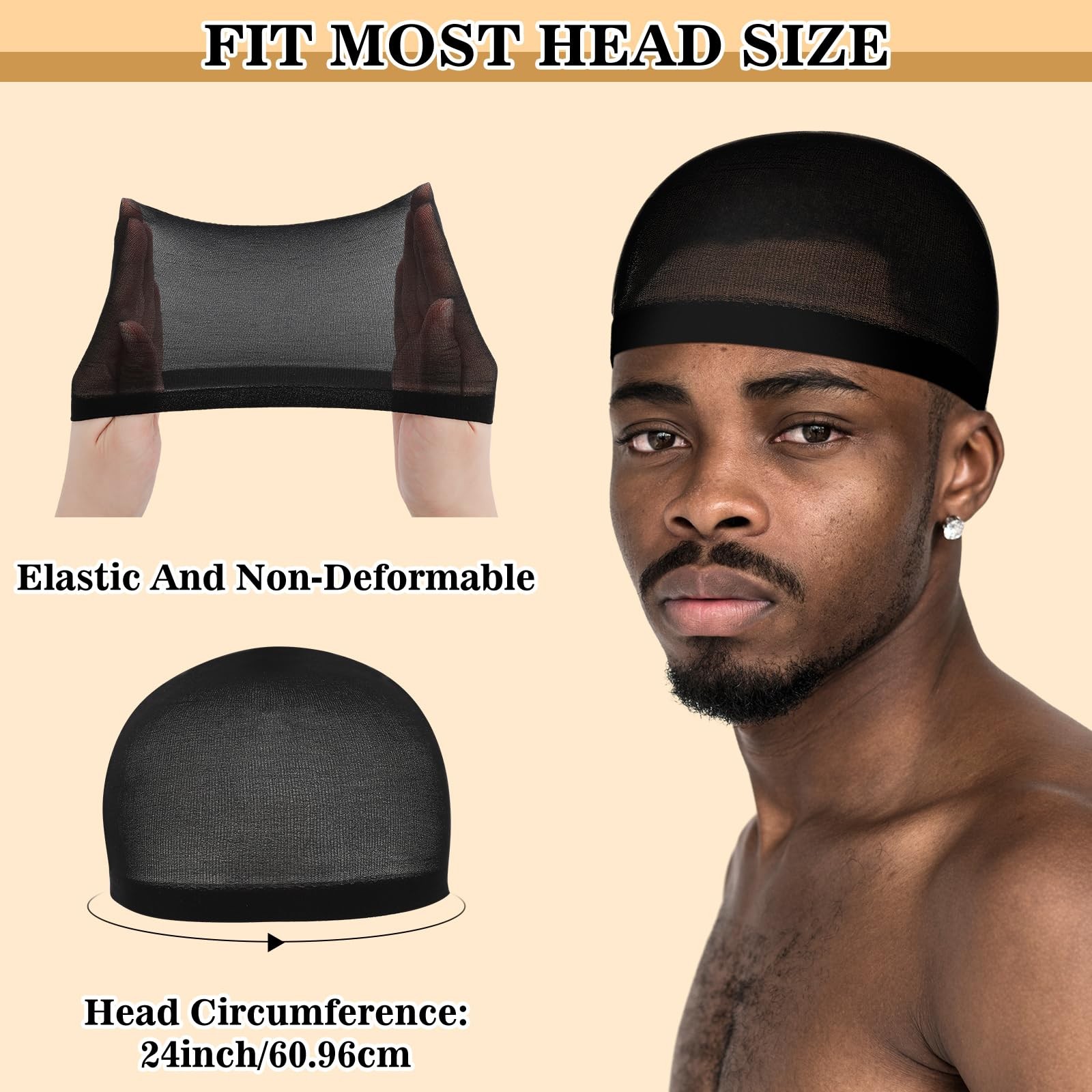 Ramede Stocking Wave Cap for Men Adult Stretchy Nylon Skull Wave Lightweight …