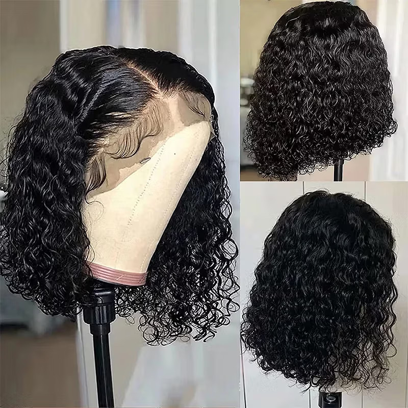 Density: 180%, Stretched Length: 10inches, Lace Wig Type: 4*4 – Deep Wave 180% D