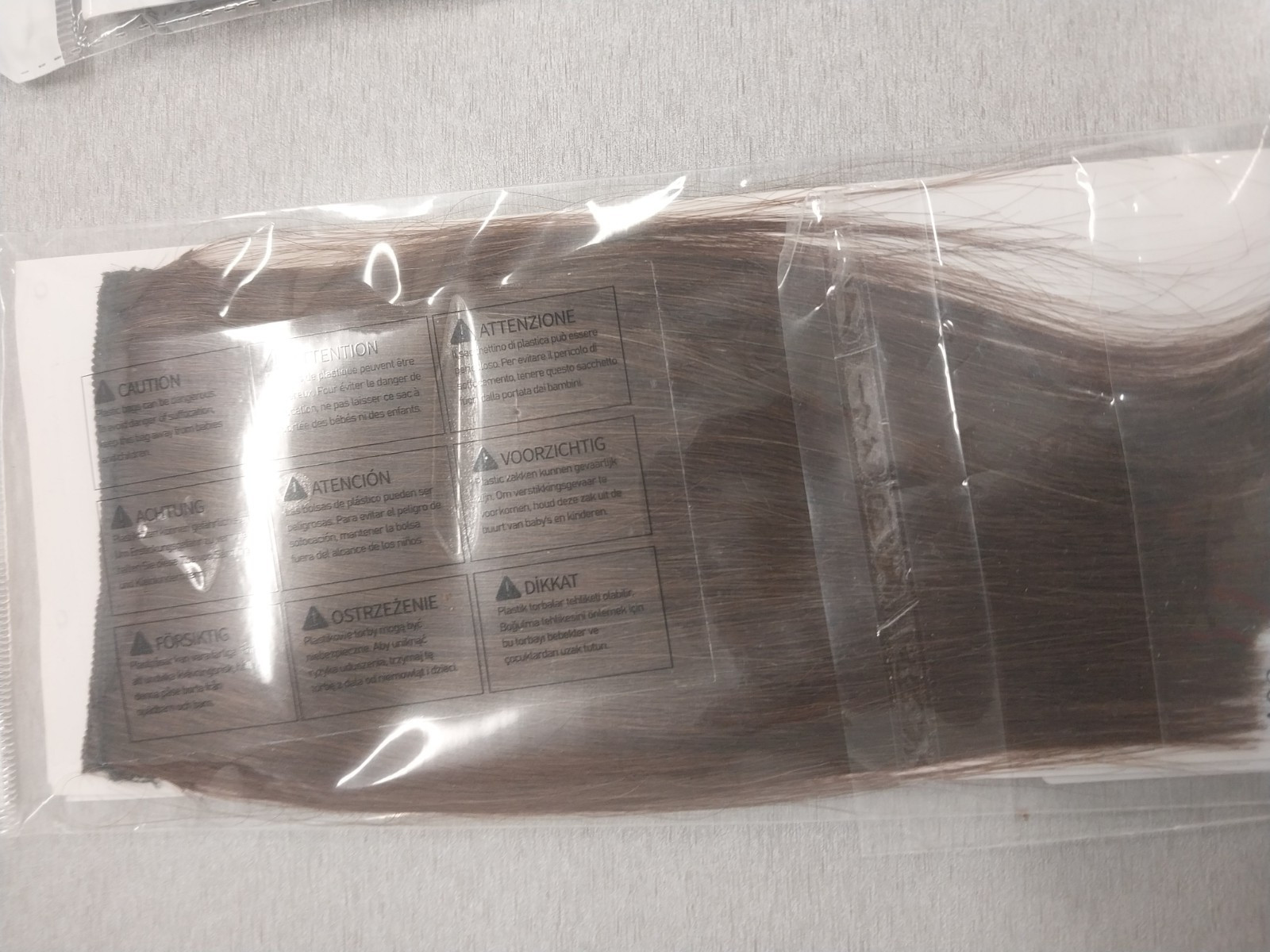 One Piece Clip In Hair Extensions Medium Brown Set of 4