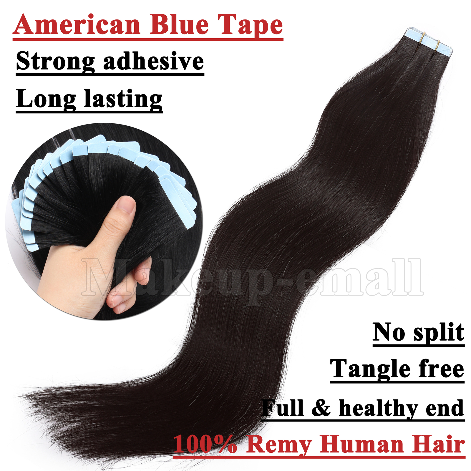 Deluxe 100% Remy Human Hair Tape in Extensions 80PCS Weft THICK Volume 200G US