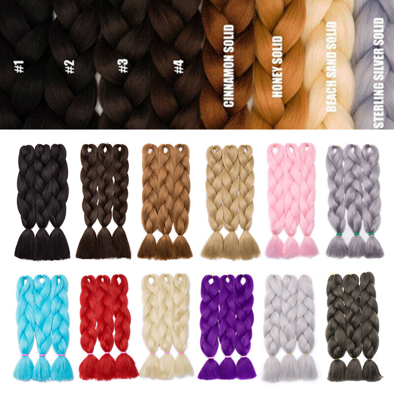 24″ Afro Box Braid Hairpieces Synthetic Jumbo Braiding Hair Extension Twist Hair