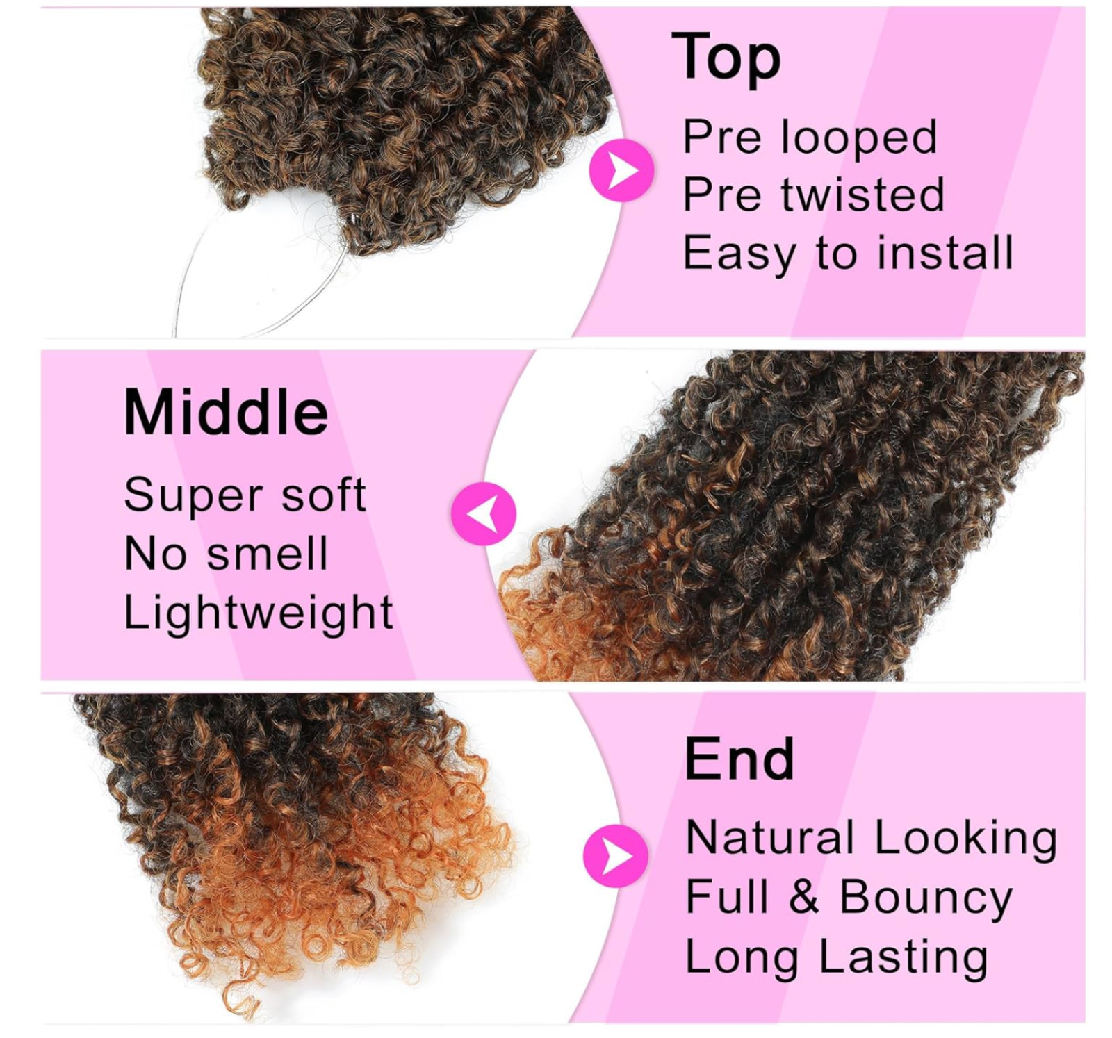Pre-Looped Crochet Lightweight Braids 10 Inch Yanky Twist Crochet – 7 Pack