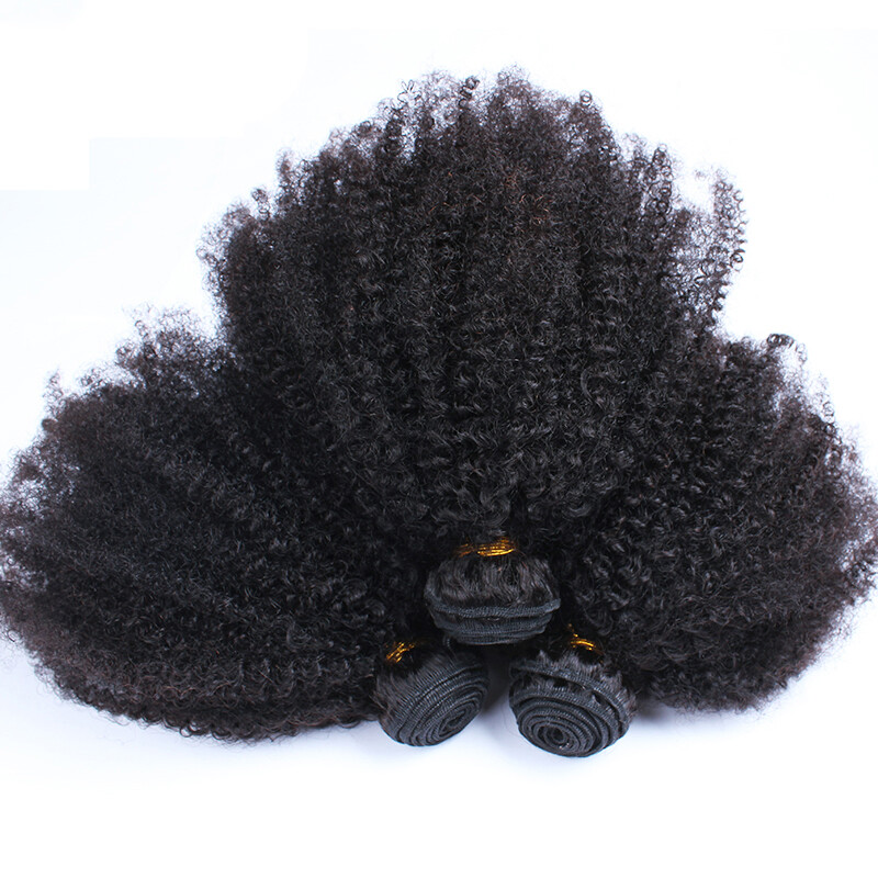 Mongolian Kinky Curly Hair Weft 3Bundles Virgin Afro Human Hair Extension Weaves