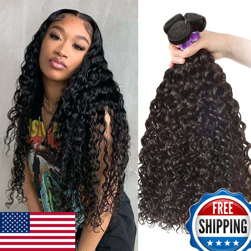 Aopusi Brazilian Hair Bundles Water Wave Virgin Remy Human Hair 18 20 22 Inch