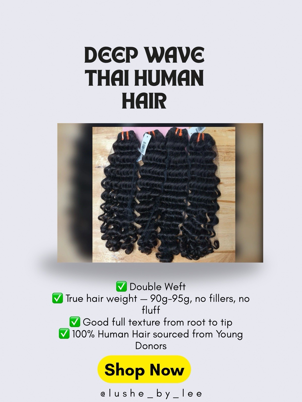 22” Thai Deep wave Human Hair 100g