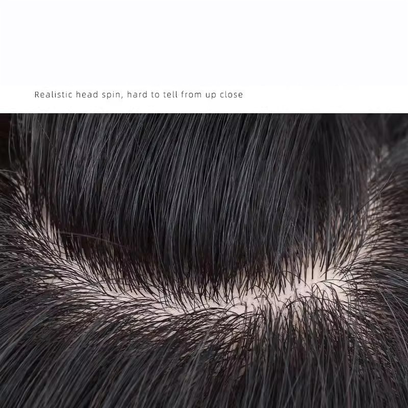 Short Hairpiece Real Human Hair Clip in Tape Hair Pieces Wig Toppers For Men