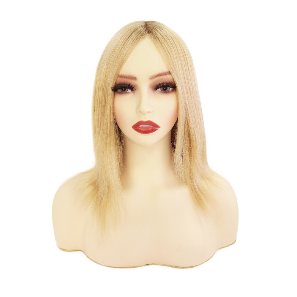 Women Chinese Hair Full Head Wig Thin Skin Wigs Human Hair Medium Size 10” #SIC
