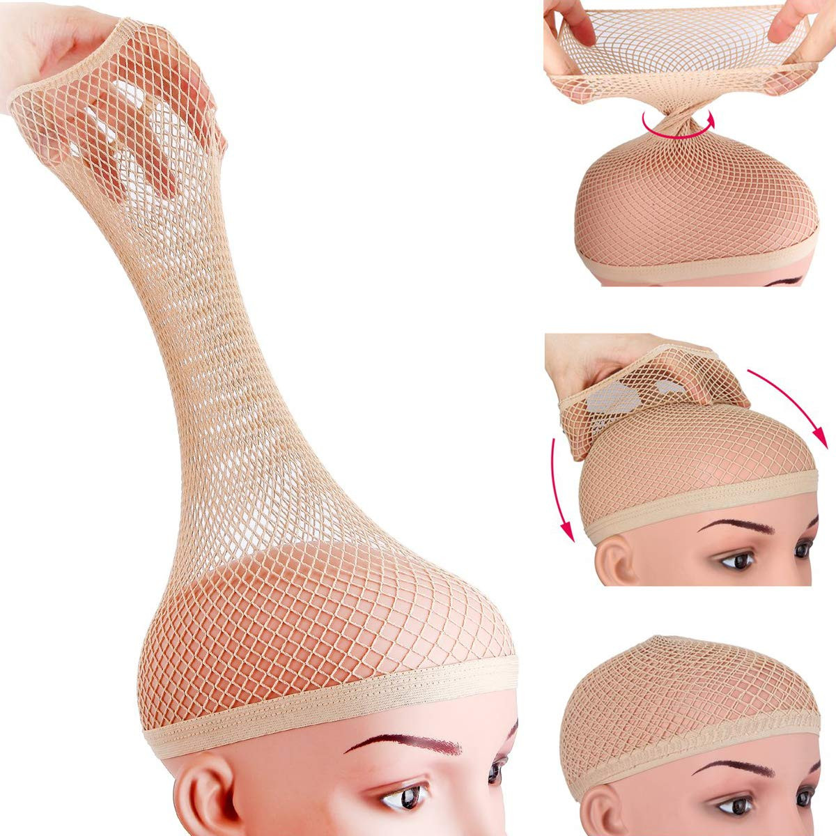 Wig Caps, No Braiding Needed Wig Caps for Wig Beginner, Wig Net for Long Hair, H
