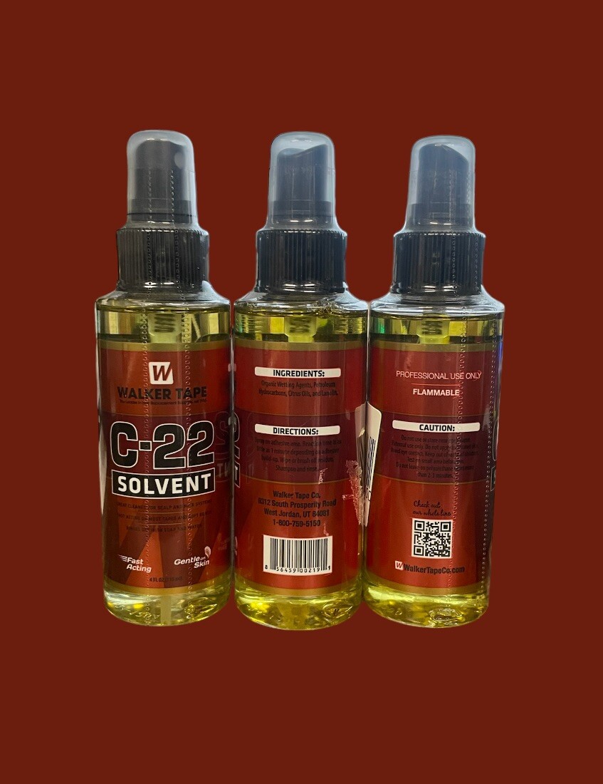 WALKER TAPE C-22 SOLVENT ADHESIVE REMOVER FAST ACTING ( 3 Packs ) 4 OZ Each