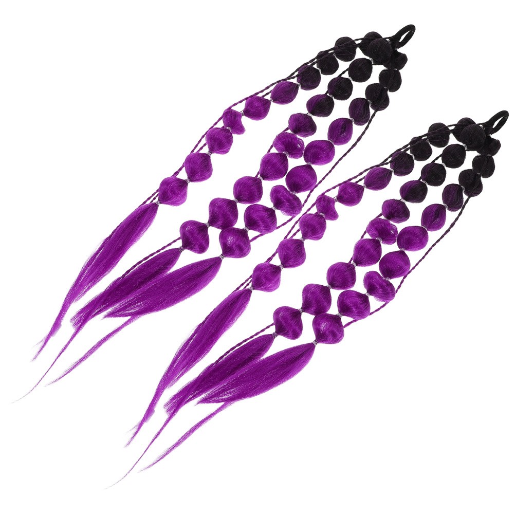 1 Pair Colored Bubble Ponytail Extension: Long Colored Hair Extensions With Tie