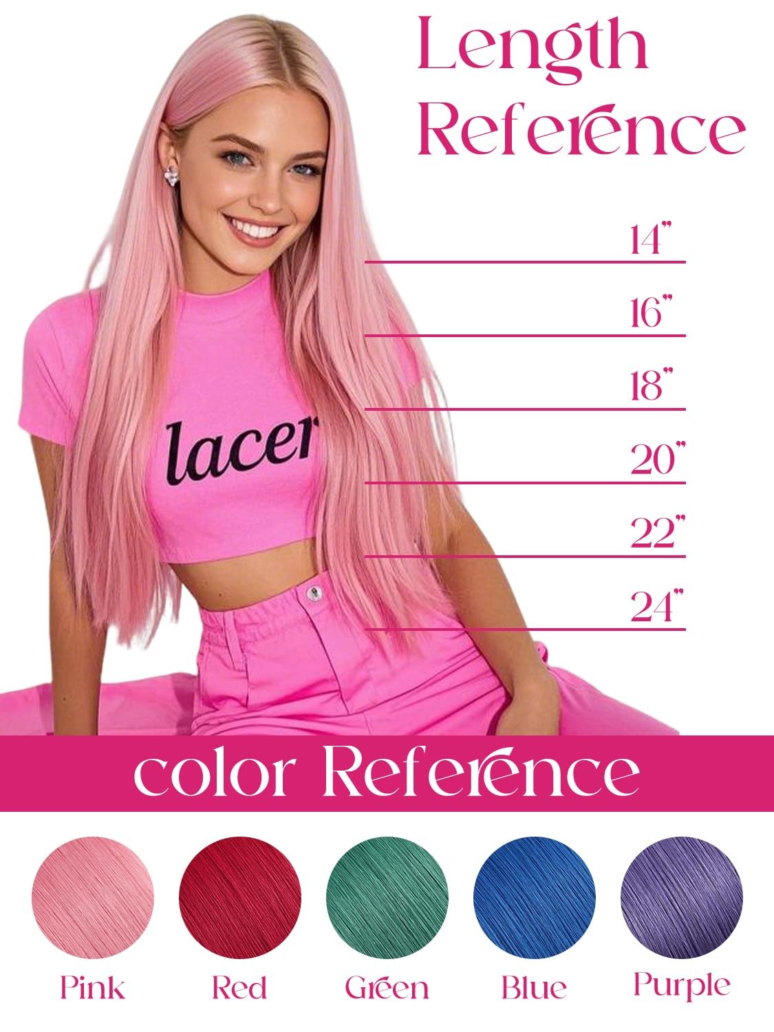 Lacer Human Hair Tape in Extensions 18 inch Peach Pink Human Hair Extensions Tap