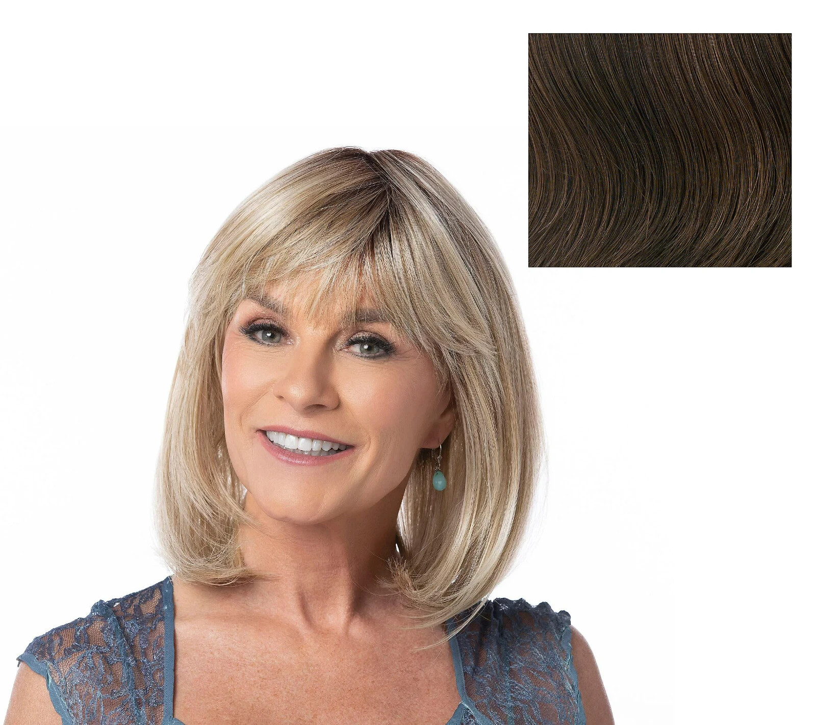 Toni Brattin Supreme Bob Mid-Length Cut Wig – Medium Brown – Regular Size