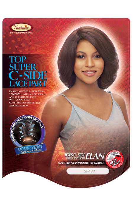 TOPS ELAN – VANESSA SYNTHETIC C-SIDE PART LACE FRONT WIG SHORT VOLUME BOB