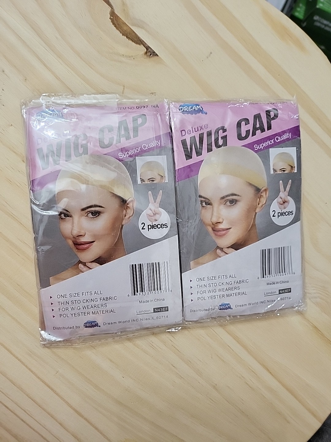 2 Pack DREAM Deluxe Wig Cap #0097 NA Natural Beige One Size Fits All 2ea- 4 Tot.