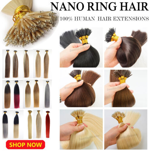 Nano Ring Real Human Hair Extensions Invisible Nano Micro Beads Link Thick Hair