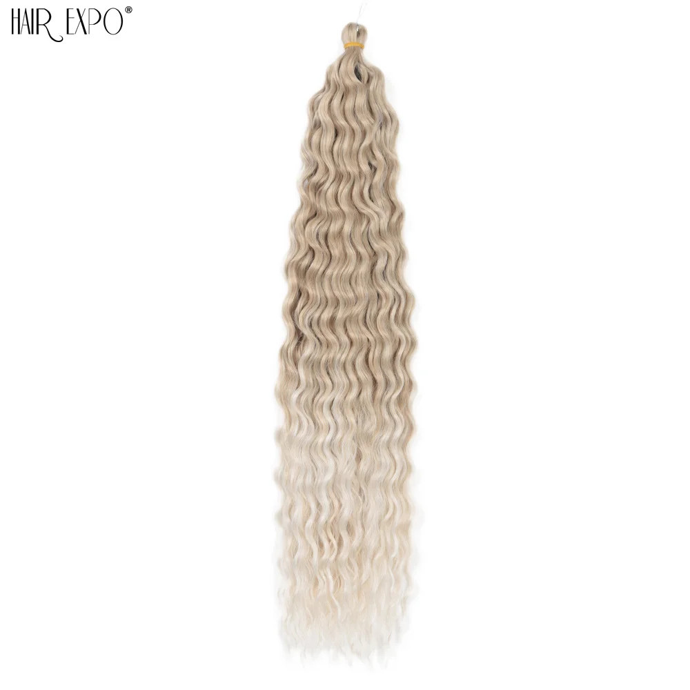 22 Inch Ombre Ariel Curl Crochet Hair Synthetic Deep Wave Braid Hair Extensions