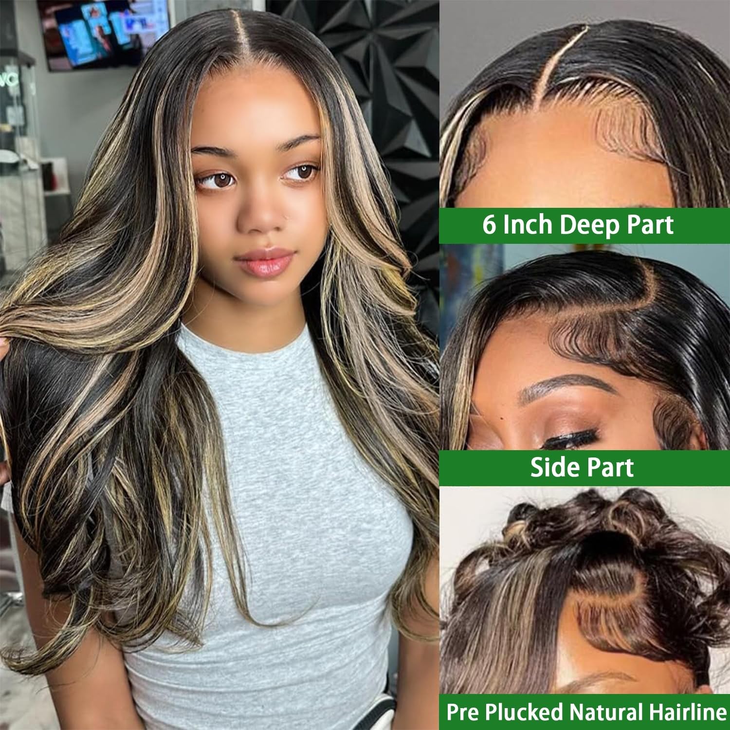 Chic 26 Inch Pre-Plucked 1B/27 Ombre Balayage Lace Front Wig for Stylish Women