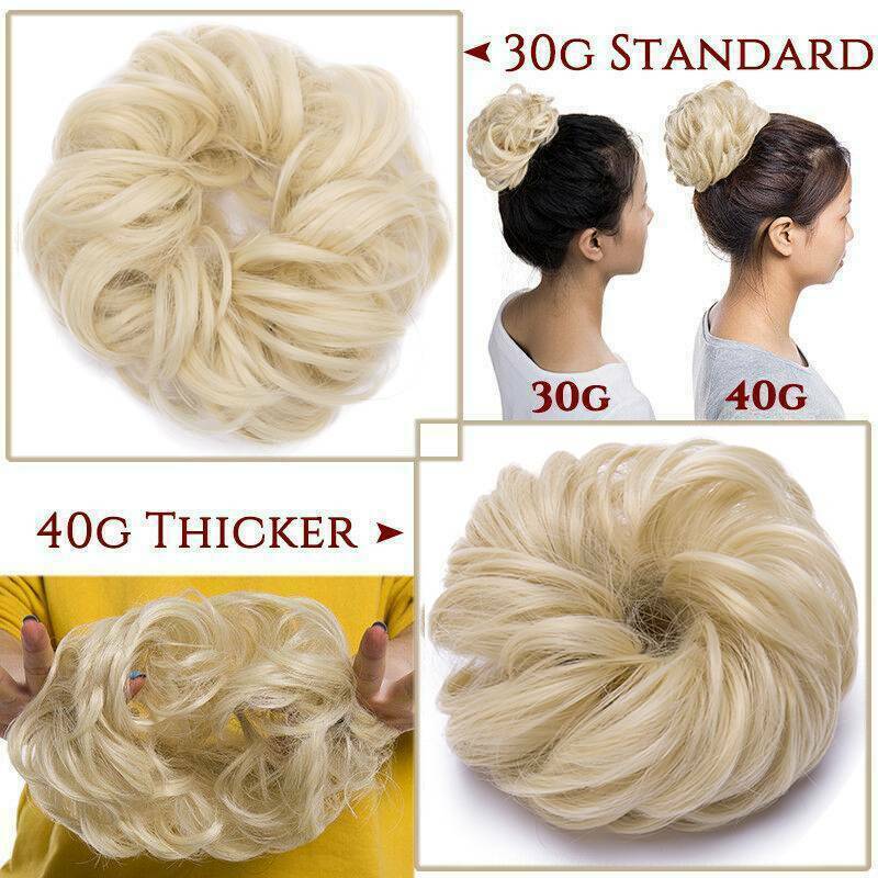 Natural Small Hair Scrunchie Wrap Curly Messy Bun Updo Hair Extensions 25-45g