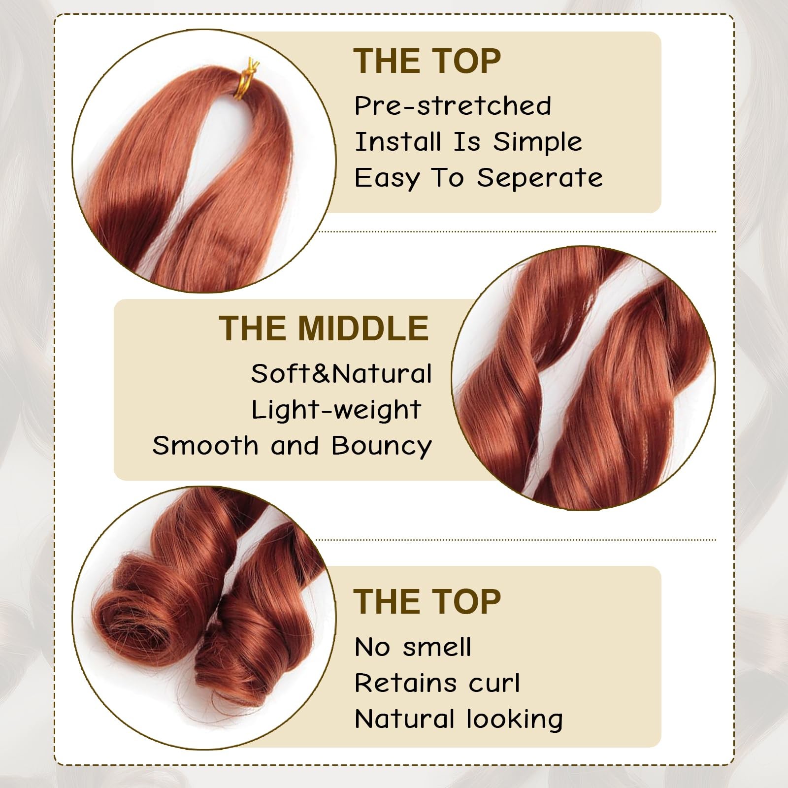 Su‌Yiapiy French Curl Braiding Hair 24 Inch Pre Stretched Bouncy Braiding Hair