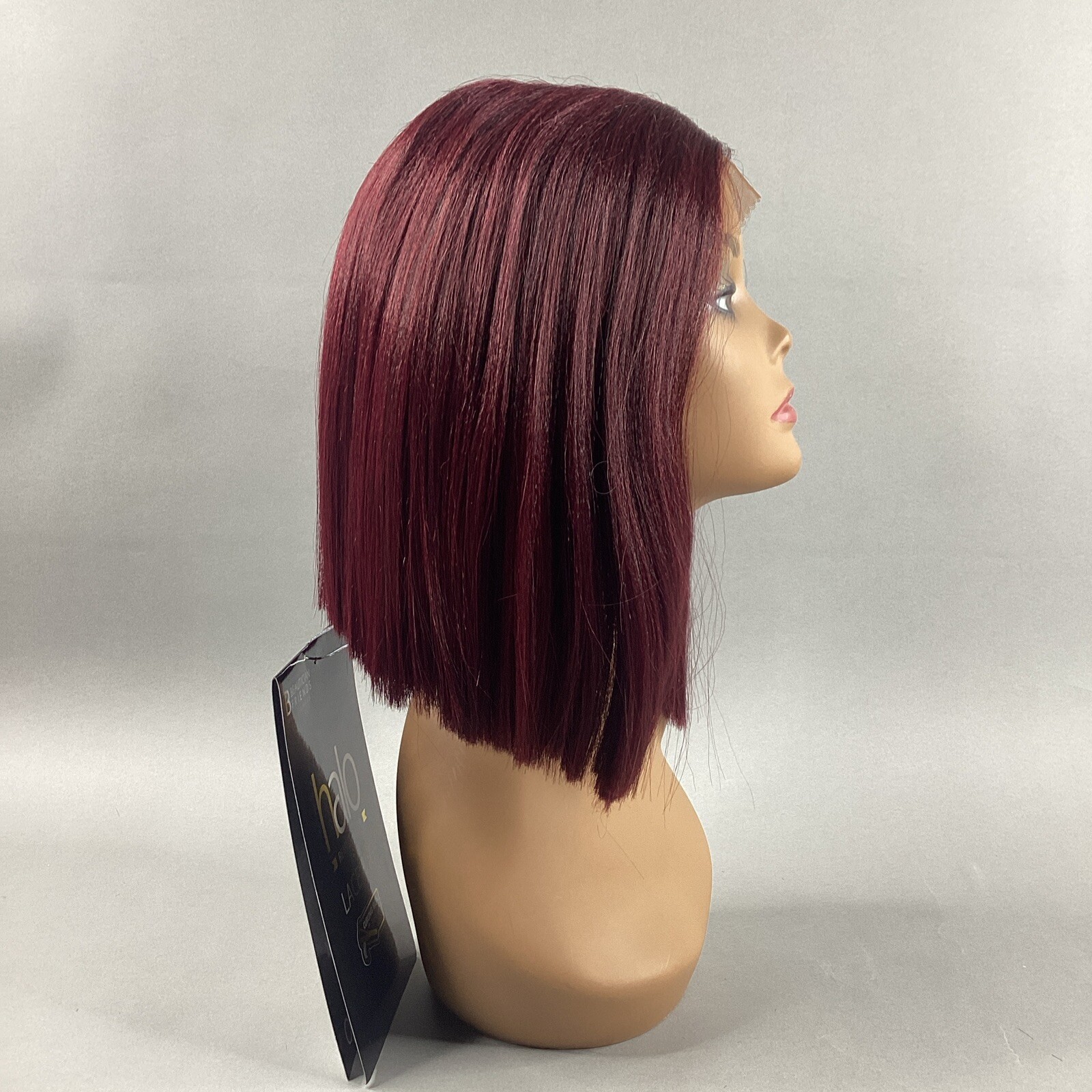 PLW-Selena Short Straight #99J Dark Plum Remi Quality Lace Wig Curl Safe