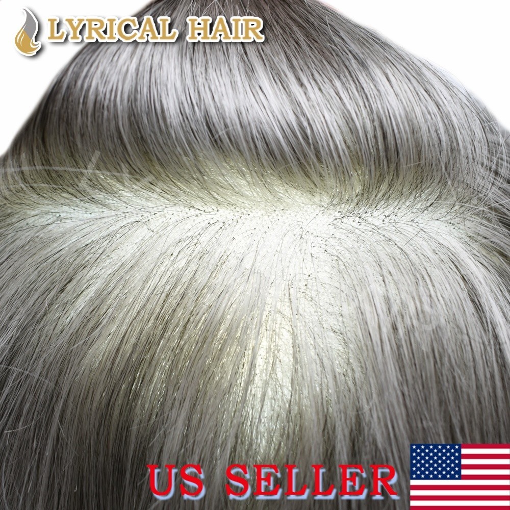 Lyrical Hair Mens Toupee French Lace&PU Human Hair Replacement System Hairpiece